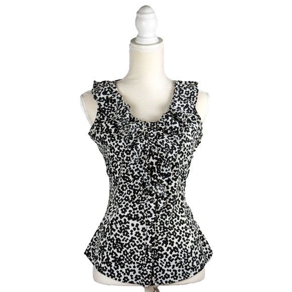 Banana Republic Tops - Banana Republic Womens Ruffle Animal Print Tank